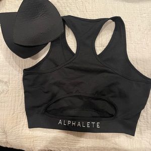 Awesome cut back of this alphalete sports bra! Wear it as a crop too!